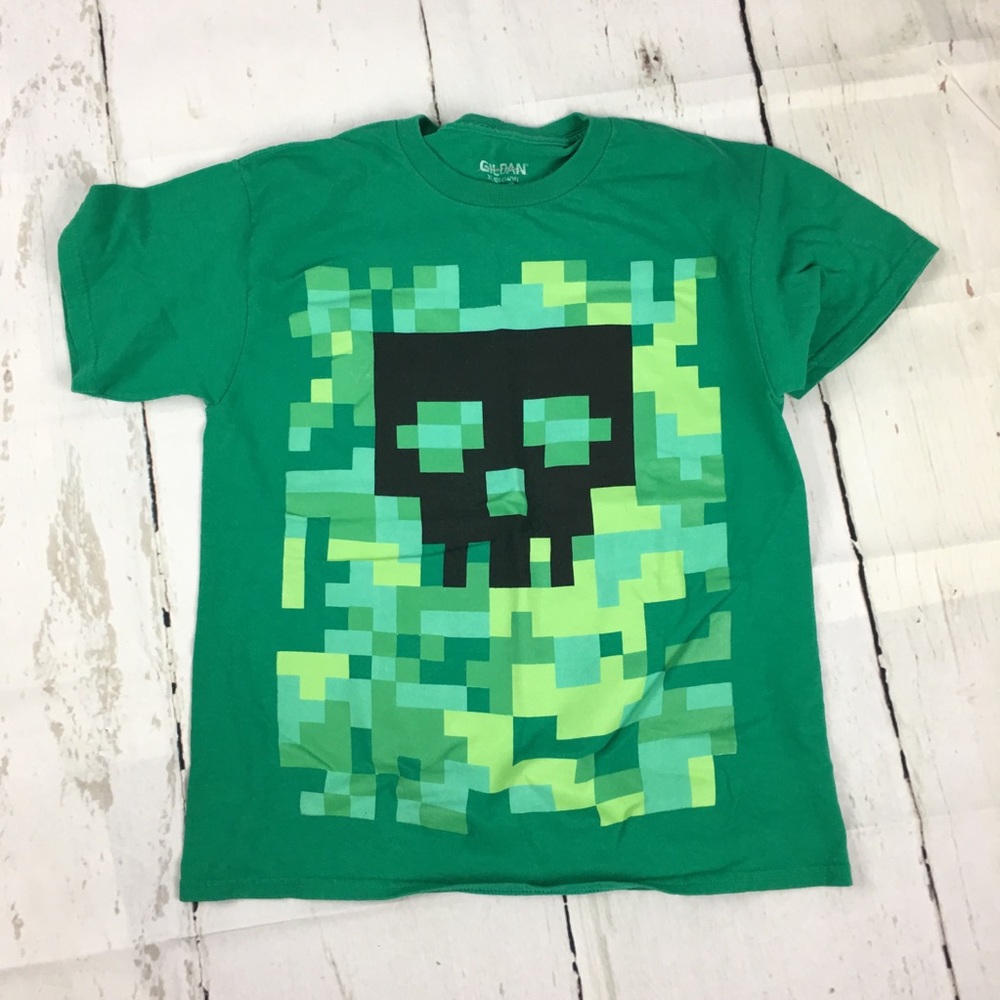 Minecraft Creeper Green Shirt Boys14/16